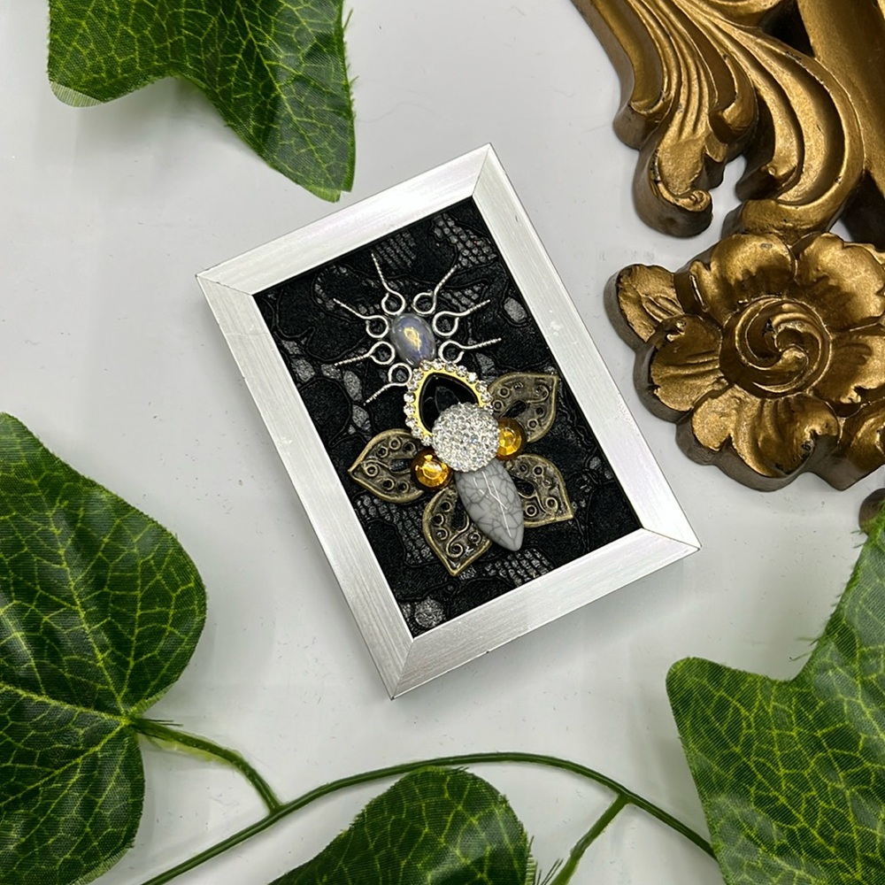 Insect Oddity Art Upcycled Vintage